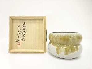 高取焼　十三代　高取八山造　瓢　建水